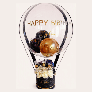 Luxury Birthday Balloon & Rose Hat Box Hamper